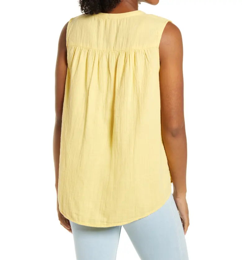  Caslon Gathered A-Line Tank_YELLOW CITRON