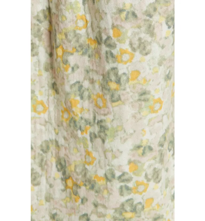  Caslon Gathered A-Line Tank_YELLOW- IVORY FLORAL CAMO