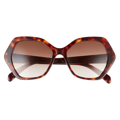 셀린느 CELINE 56mm Gradient Geometric Sunglasses_DARK HAVANA/ BROWN