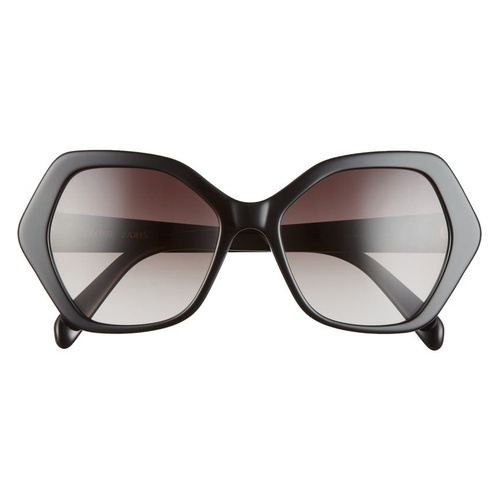 셀린느 CELINE 56mm Gradient Geometric Sunglasses_BLACK/ BROWN