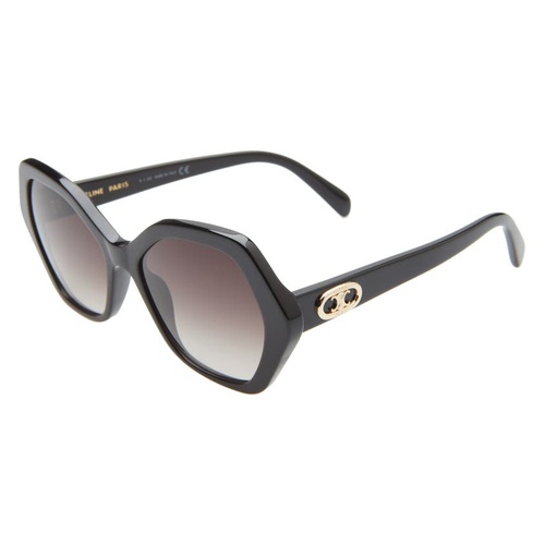 셀린느 CELINE 56mm Gradient Geometric Sunglasses_BLACK/ BROWN