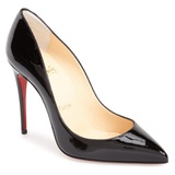 Christian Louboutin Pigalle Follies Pointed Toe Pump_BLACK PATENT