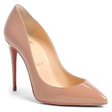 Christian Louboutin Pigalle Follies Pointed Toe Pump_NUDE PATENT