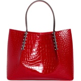 Christian Louboutin Small Cabarock Croc Embossed Calfskin Leather Tote_LOUBI