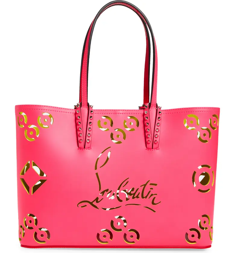 Christian Louboutin Small Cabata Loubinthesky Perforated Leather Tote_FIESTA-CITRONELLE/ FIESTA