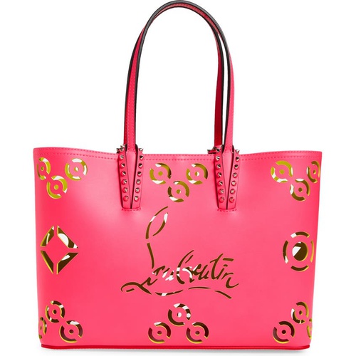  Christian Louboutin Small Cabata Loubinthesky Perforated Leather Tote_FIESTA-CITRONELLE/ FIESTA