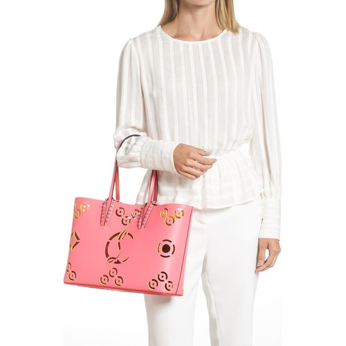  Christian Louboutin Small Cabata Loubinthesky Perforated Leather Tote_FIESTA-CITRONELLE/ FIESTA