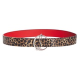 Christian Louboutin Cheetah Print Leather Belt_MULTI/ SILVER