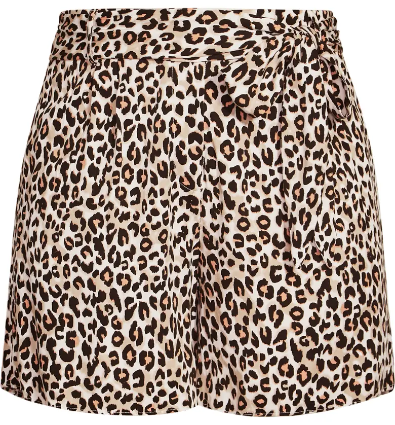  City Chic Prowess Belted Animal Print Shorts_PROWESS