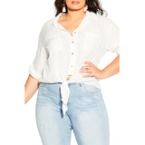 City Chic Tie Front Top_IVORY