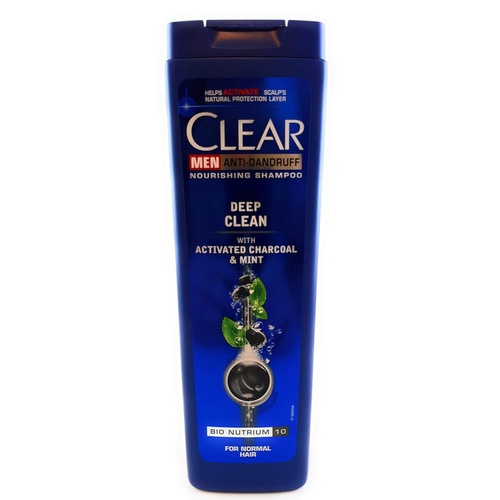  Clear Shampoo Anti Dandruff Deep Clean Activated Charcoal and Mint 3X400ML 13.53OZ