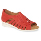 Comfortiva Parker Slip-On Sandal_RED SUEDE