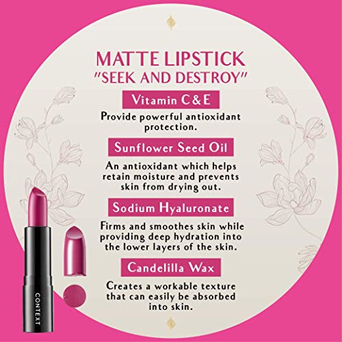  CONTEXT SKIN Matte Lipstick, Seek and Destroy, 0.12 Ounce