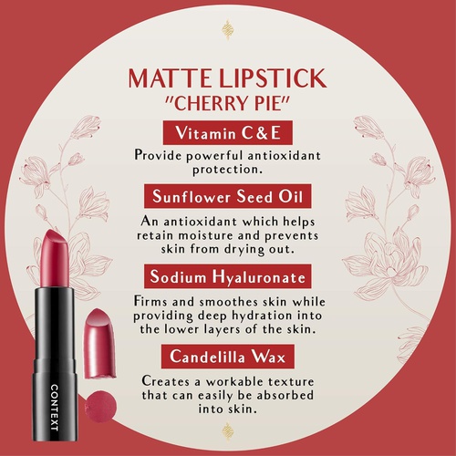  CONTEXT SKIN Matte Lipstick, Fire Starter, 0.12 Ounce