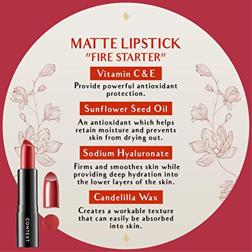  CONTEXT SKIN Matte Lipstick, Fire Starter, 0.12 Ounce