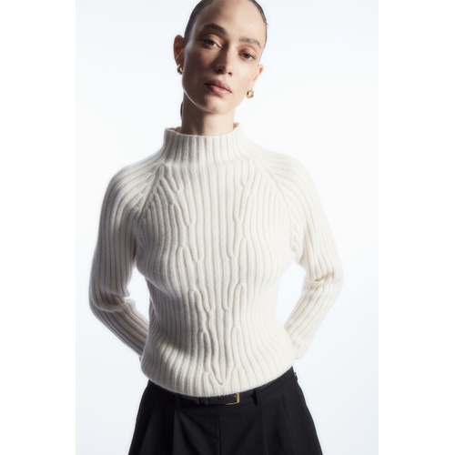 COS RIBBED PURE CASHMERE TURTLENECK SWEATER