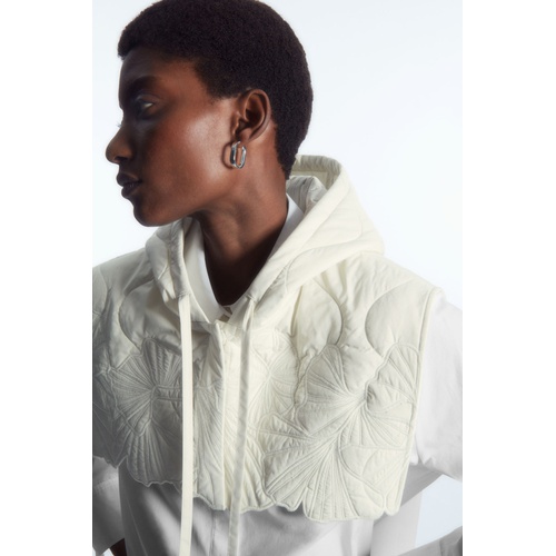 COS EMBROIDERED QUILTED HOOD