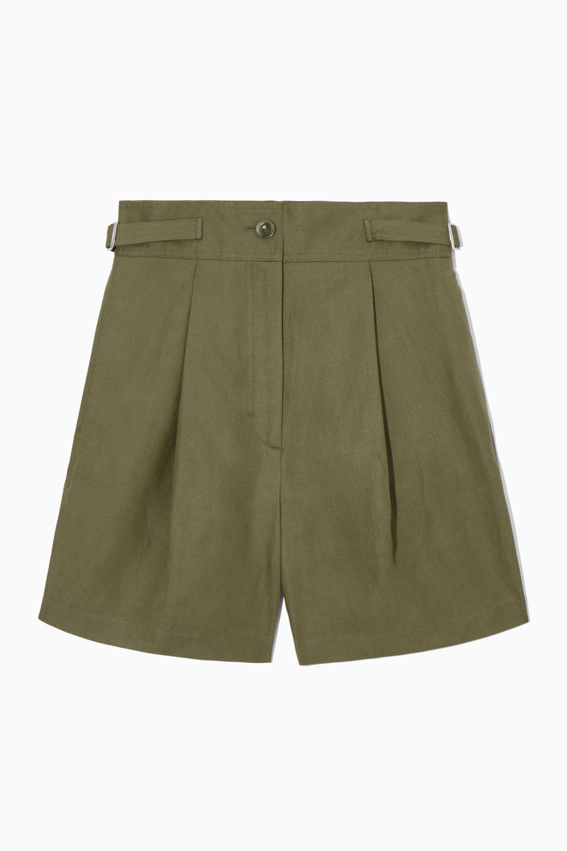 COS PLEATED LINEN-BLEND UTILITY SHORTS