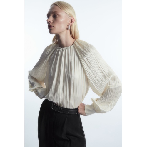 COS PLISSEE LONG-SLEEVED BLOUSE