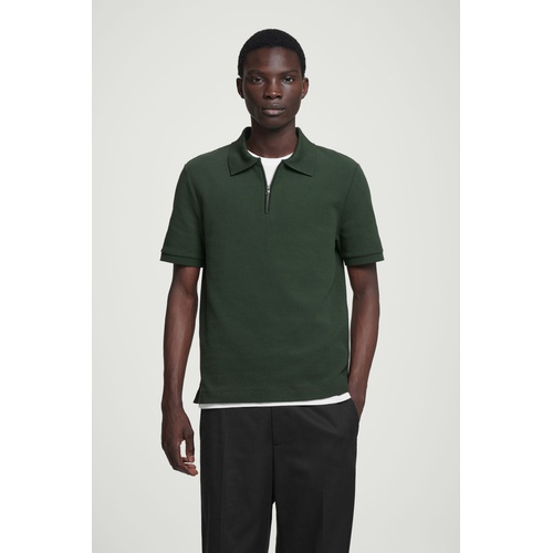 COS SHORT-SLEEVED ZIP-UP POLO SHIRT
