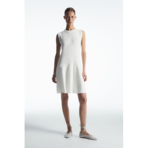 COS RIBBED-KNIT DROPPED-WAIST MINI DRESS