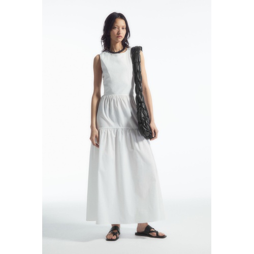 COS OPEN-BACK TIERED MIDI DRESS