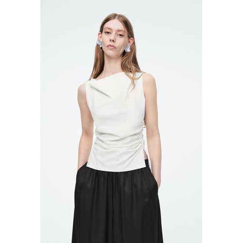COS COWL-NECK GATHERED SLEEVELESS TOP