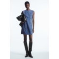 PANELED DENIM MINI DRESS