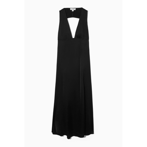 COS PLUNGE OPEN-BACK MAXI DRESS