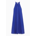 PLEATED HALTERNECK MIDI DRESS