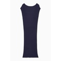 BOAT-NECK RIBBED MIDI DRESS