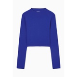CROPPED KNITTED MOCK-NECK TOP