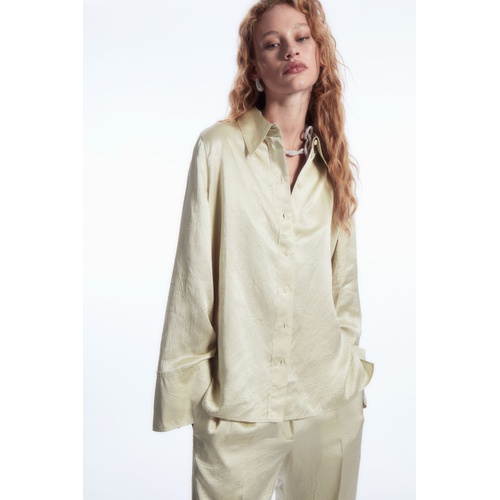 COS WIDE-SLEEVE CRINKLED-SATIN SHIRT