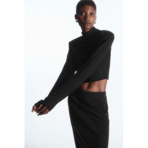 COS POWER-SHOULDER CROPPED TOP