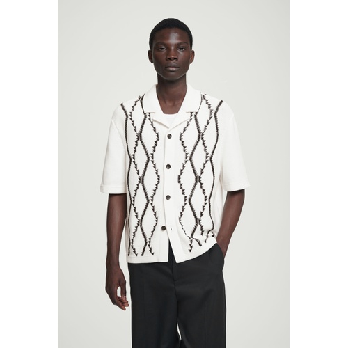 COS ABSTRACT ARGYLE KNITTED SHIRT