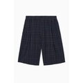 PLEATED CHECKED SEERSUCKER BOARD SHORTS