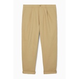 TAPERED PLEATED TWILL CHINOS