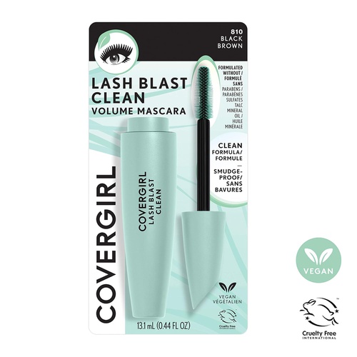  Covergirl Lash Blast Clean Volume Mascara, Black Brown, Pack of 1
