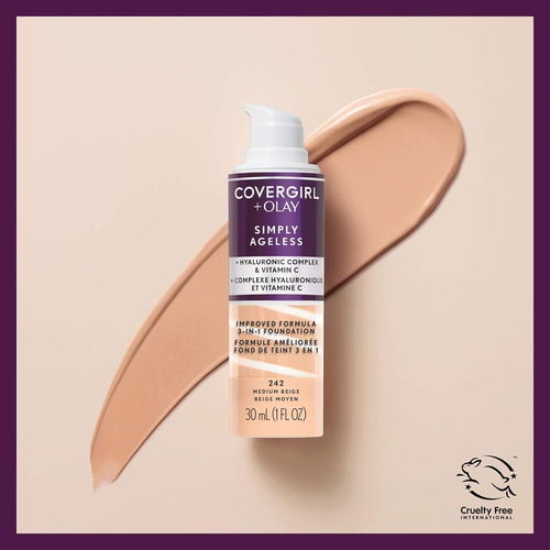  Covergirl & Olay Simply Ageless 3-in-1 Liquid Foundation, Creamy Natural