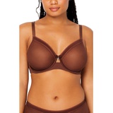 Curvy Couture Full Figure Mesh Underwire Bra_CHOCOLATE