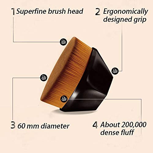 CXLY Foundation Makeup Brush, Flat Top Kabuki Brushes For Blending Liquid, Mixed Liquid Cream or Flawless Powder Cosmetics for Face Body Cosmetic Tool with Bonus Protective Case
