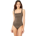 Calvin Klein Womens Pleated One Piece Swimsuit