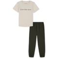 Big Boys Short-Sleeve Ribbed Jersey T-Shirt & Poplin Jogger Pants 2 Piece Set