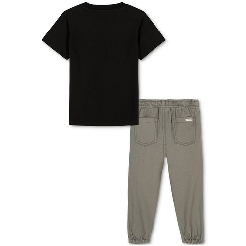  Big Boys Short-Sleeve Classic Logo T-Shirt & Twill Jogger Pants 2 Piece Set