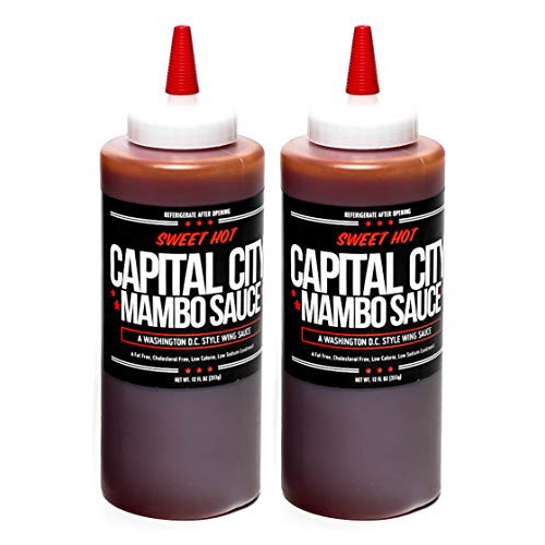  Capital City Sweet Hot Mambo Sauce - A Washington DC Wing Sauce (12 oz); Perfect for wings, chicken, pork, beef, and seafood (Sweet Hot, 2 Pack)