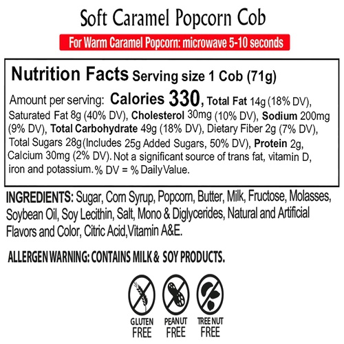  Caramel Cob Popcorn, Classic Caramel, 2.5 Ounce (Pack of 16)