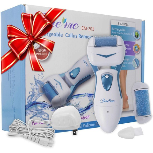  Care me Powerful Electric Foot Callus Remover Rechargeable-Top Rated Electronic Foot File Removes Dry, Dead, Hard, Cracked Skin & Calluses- Best Foot Care Pedicure Tool for Soft Sm