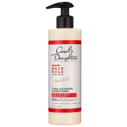  Curly Hair Products by Carols Daughter, Hair Milk Sulfate Free Cleansing Conditioner For Curls, Coils and Waves, with Agave and Shea Butter, Sulfate Free Co Wash, 12 Fl Oz (Packagi