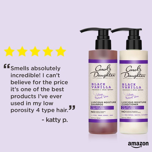  Carol's Daughter Carol’s Daughter Black Vanilla Moisture & Shine Hydrating Hair Conditioner For Dry Hair and Dull Hair, with Shea Butter, Biotin and Vitamin B5, 12 fl oz (Packaging May Vary)