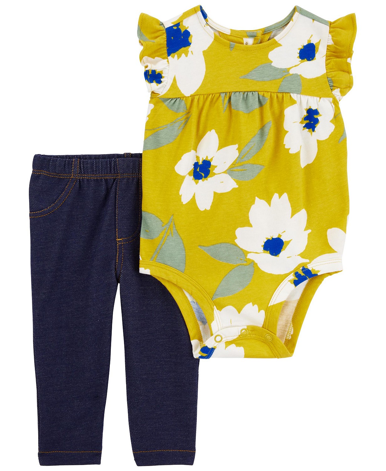 카터스 Baby Girls Floral Bodysuit and Pants 2 Piece Set